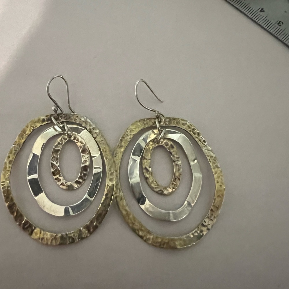 Sterling Silver & Brass Freeform Circle Earrings from HSN
